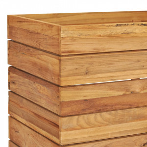Strat înălțat, 100x40x55 cm, lemn de tec reciclat și oțel - Img 7
