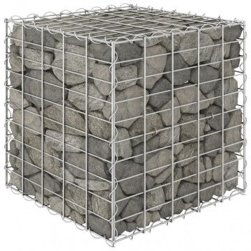 Strat înălțat cub gabion, 50 x 50 x 50 cm, sârmă de oțel - Img 1