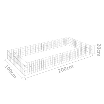 Strat înălțat de gabion, 200x100x20 cm, oțel galvanizat - Img 5