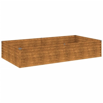 Strat înălțat de grădină, 195x100x36 cm, oțel corten - Img 2