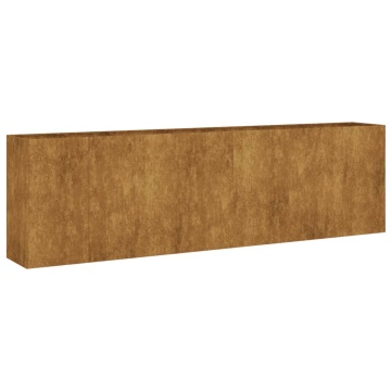 Strat înălțat de grădină, 280x40x80 cm, oțel corten - Img 2