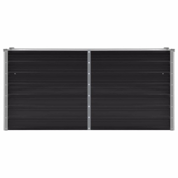 Strat înălțat de grădină antracit 160x40x77 cm oțel galvanizat - Img 3