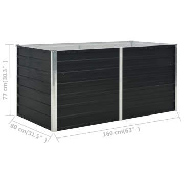 Strat înălțat de grădină antracit 160x80x77 cm oțel galvanizat - Img 8