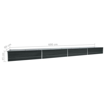 Strat înălțat de grădină antracit 600x80x45 cm oțel galvanizat - Img 5