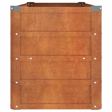 Strat înălțat de grădină, ruginiu, 100x40x45 cm, oțel corten - Img 8