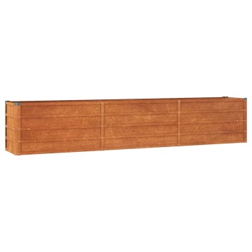 Strat înălțat de grădină, ruginiu, 240x40x45 cm, oțel corten - Img 2