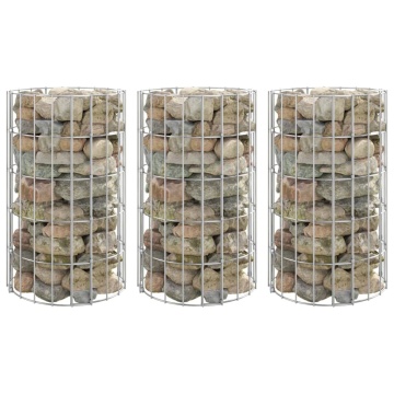 Strat înălțat gabion 3 buc. Ø30x50 cm oțel galvanizat circular - Img 1