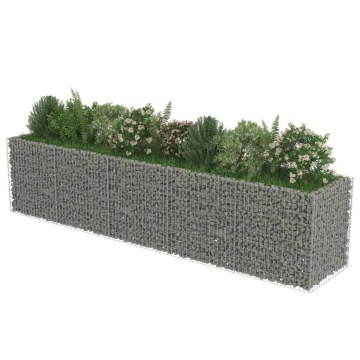 Strat înălțat gabion, 450 x 90 x 100 cm, oțel galvanizat - Img 3
