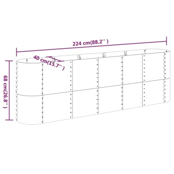 Strat înălțat grădină 224x40x68 cm oțel vopsit electrostatic - Img 5