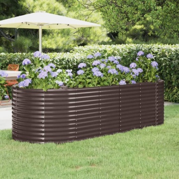 Strat înălțat grădină 249x100x68 cm oțel vopsit electrostatic - Img 1