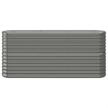 Strat înălțat grădină gri 152x40x68cm oțel vopsit electrostatic - Img 3