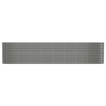 Strat înălțat grădină gri 332x40x68cm oțel vopsit electrostatic - Img 3