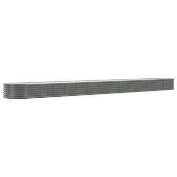 Strat înălțat grădină gri 620x80x36cm oțel vopsit electrostatic - Img 2