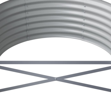Strat înălțat grădină gri 620x80x36cm oțel vopsit electrostatic - Img 6
