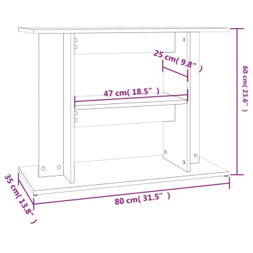 Suport acvariu, stejar maro, 80x35x60 cm, lemn prelucrat - Img 7