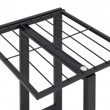 Suport de flori cu 4 etaje, cu roți, negru, 44x23x80 cm, fier - Img 5