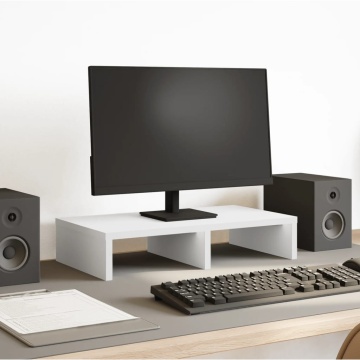 Suport de monitor, alb, 50x27x10 cm, lemn prelucrat - Img 1