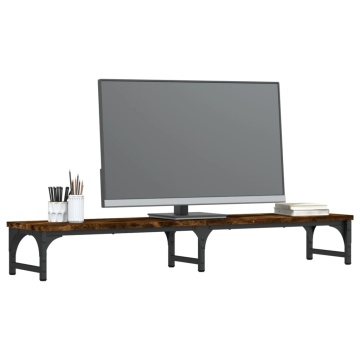Suport de monitor, stejar fumuriu, 105x23x15,5 cm lemn compozit - Img 3