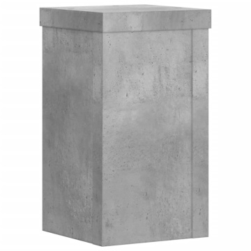 Suport de plante, 2 buc., gri beton, 10x10x18 cm lemn prelucrat - Img 4