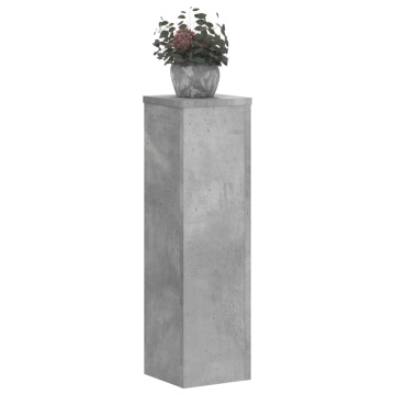 Suport de plante, 2 buc., gri beton, 17x17x60 cm lemn prelucrat - Img 3