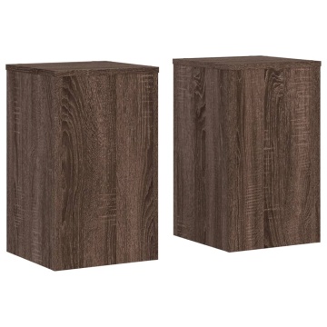 Suport de plante 2buc. stejar maro 30x30x50cm lemn prelucrat - Img 2