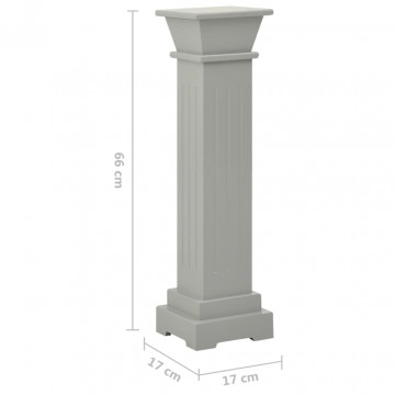 Suport de plante clasic formă stâlp pătrat gri 17x17x66 cm MDF - Img 6