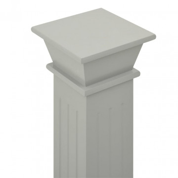 Suport de plante clasic formă stâlp pătrat gri 17x17x66 cm MDF - Img 7