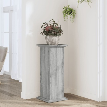 Suport de plante, sonoma gri, 33x33x80 cm, lemn prelucrat - Img 1