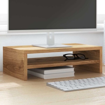Suport monitor, stejar artizanal, 42x24x13 cm, lemn prelucrat - Img 4