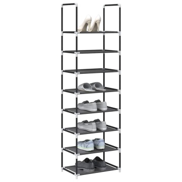 Suport pantofi 8 niveluri, negru, 44x28x145 cm, țesătură nețesă - Img 1