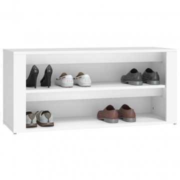 Suport pantofi, alb, 100x35x45 cm, lemn prelucrat - Img 4