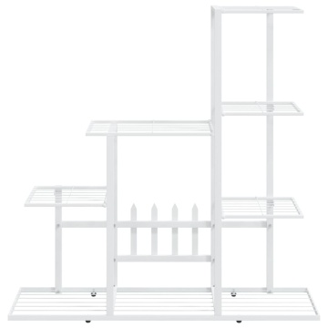 Suport pentru flori, 94,5x25x88 cm, alb, metal - Img 3