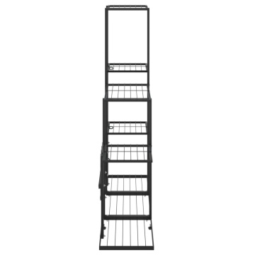 Suport pentru flori, 94,5x25x88 cm, negru, metal - Img 4