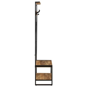 Suport pentru haine 80x40x190 cm lemn masiv de mango - Img 3