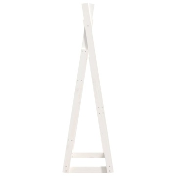 Suport pentru haine, alb, 100x45x150 cm, lemn masiv de pin - Img 8