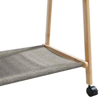 Suport pentru haine cu rafturi și roți 96x45,5x155,5 cm bambus - Img 7