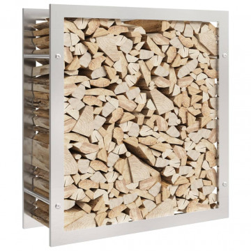 Suport pentru lemne de foc, 80x28x86 cm, oțel inoxidabil - Img 3