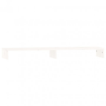 Suport pentru monitor, alb, 100x27x10 cm, lemn masiv pin - Img 2
