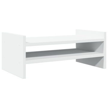 Suport pentru monitor, alb, 50x27x20 cm, lemn prelucrat - Img 5
