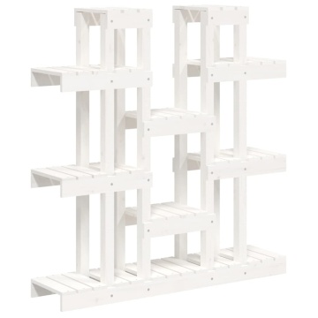 Suport pentru plante, alb, 104,5x25x109,5 cm, lemn masiv pin - Img 2