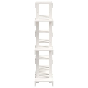 Suport pentru plante, alb, 104,5x25x109,5 cm, lemn masiv pin - Img 5