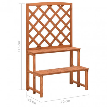 Suport plante cu spalier, 70x42x115 cm, lemn masiv de brad - Img 5