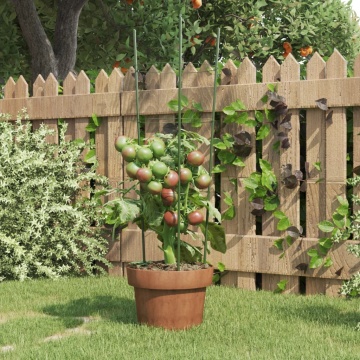 Suport plante de grădină cu 3 inele, 5 buc, verde, 60 cm, oțel - Img 1