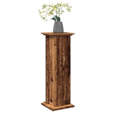 Suport prezentare cu depozitare lemn vechi 31x30x90cm lemn - Img 3