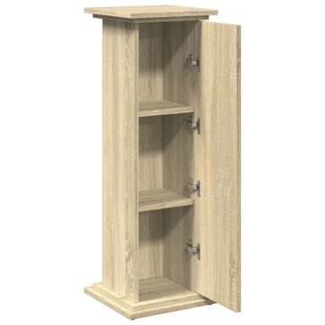 Suport prezentare cu depozitare sonoma stejar 31x30x90 cm lemn - Img 5