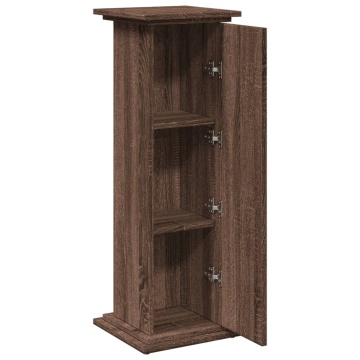 Suport prezentare cu depozitare stejar maro 31x30x90 cm lemn - Img 5
