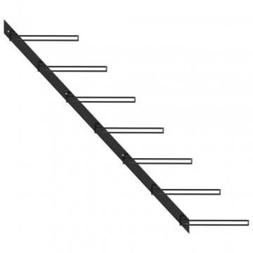Suport sticle de vin de perete pentru 7 sticle, negru, metal - Img 1