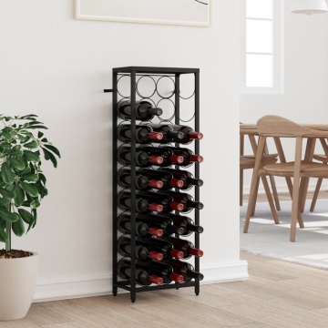 Suport sticle vin 27 de sticle, negru 34x18x100 cm fier forjat - Img 1