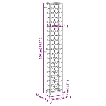Suport sticle vin 57 de sticle, negru 34x18x200 cm fier forjat - Img 6