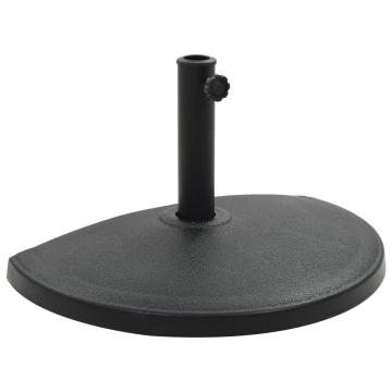 Suport umbrelă de soare, negru, 15 kg, polirășină, semi-rotund - Img 1